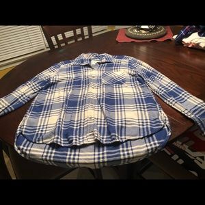 AE Boyfriend Fit Flannel Shirt, Large